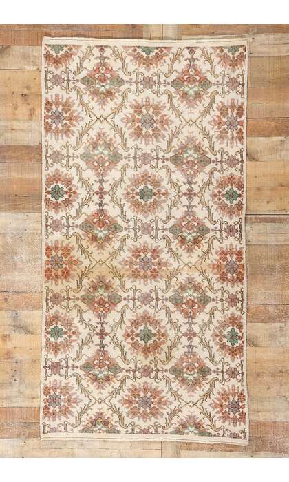 4 x 7 Distressed Vintage Turkish Sivas Rug 51944