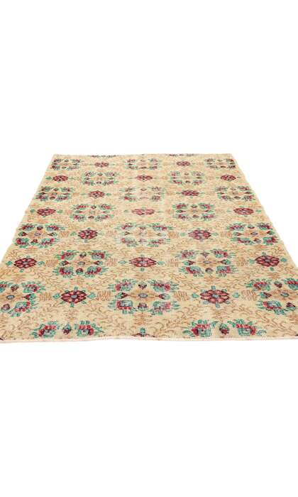 4 x 7 Distressed Vintage Turkish Sivas Rug 51950