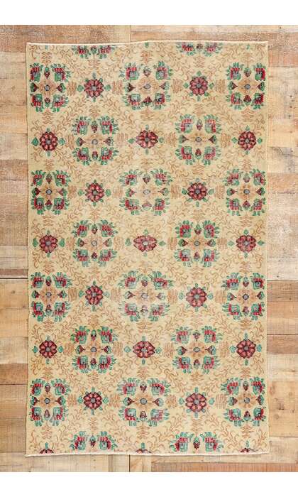 4 x 7 Distressed Vintage Turkish Sivas Rug 51950