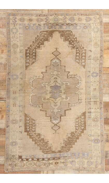 5 x 8 Vintage Neutral Turkish Oushak Rug 52045
