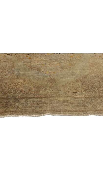 4 x 5 Vintage Earth-Tone Persian Tabriz Rug 78785