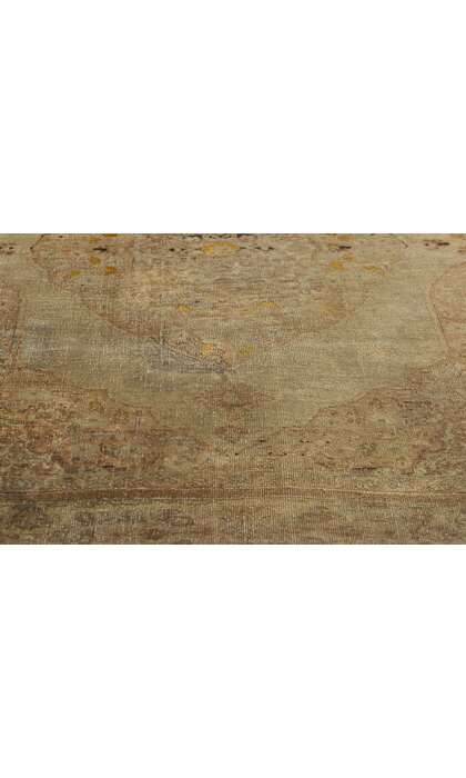 4 x 5 Vintage Earth-Tone Persian Tabriz Rug 78785