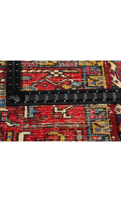 7 x 9 Antique Ivory Persian Dragon Serapi Heriz Rug 78768