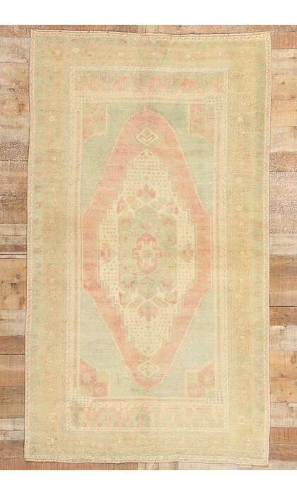 4 x 7 Vintage Muted Turkish Oushak Rug 53701