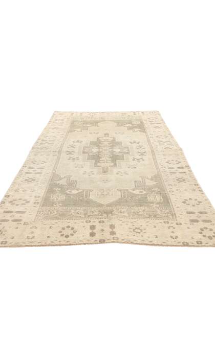 4 x 8 Vintage Muted Turkish Oushak Rug 53676