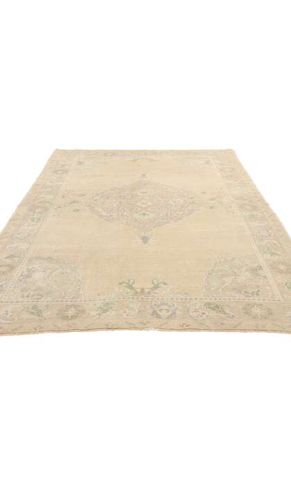 5 x 7 Vintage Muted Turkish Oushak Rug 52961
