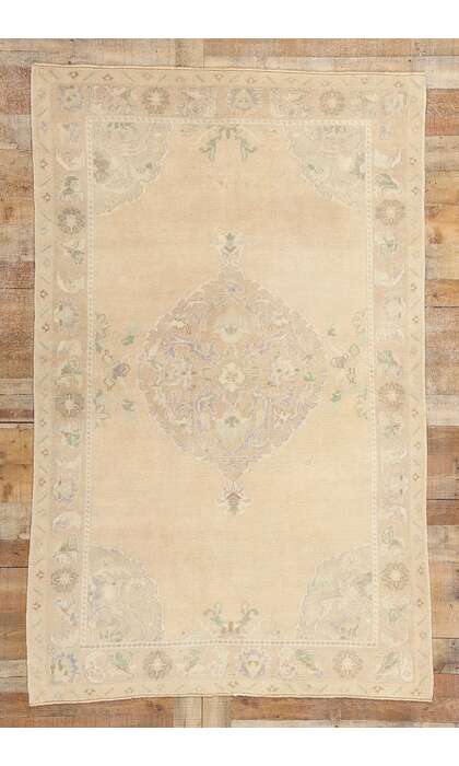 5 x 7 Vintage Muted Turkish Oushak Rug 52961