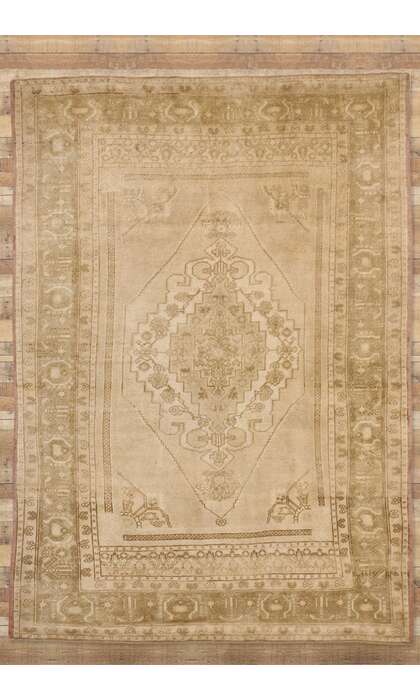 6 x 8 Vintage Neutral Turkish Oushak Rug 52182