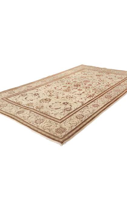 4 x 7 Antique Neutral Persian Kashan Rug 53764