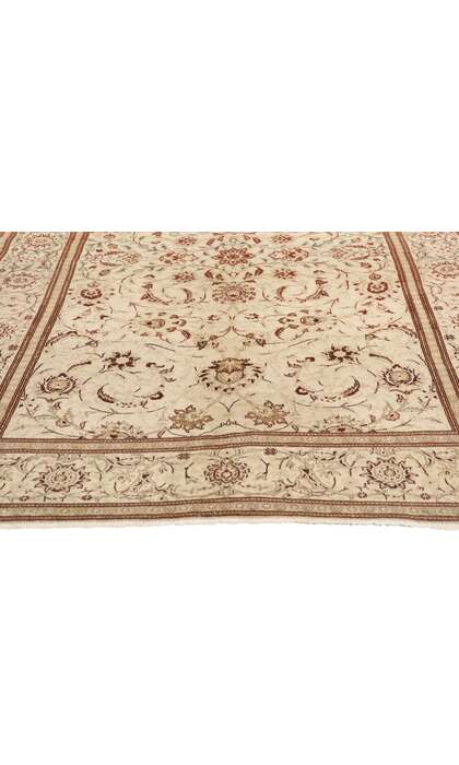 4 x 7 Antique Neutral Persian Kashan Rug 53764