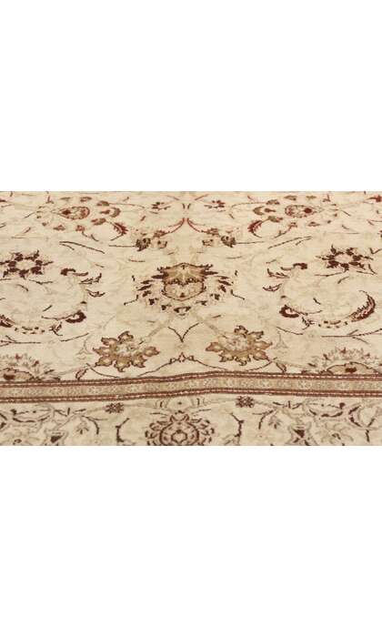 4 x 7 Antique Neutral Persian Kashan Rug 53764