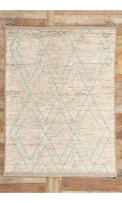 5 x 7 Soft Earth-Tone Moroccan Rug with Short Pile 80783