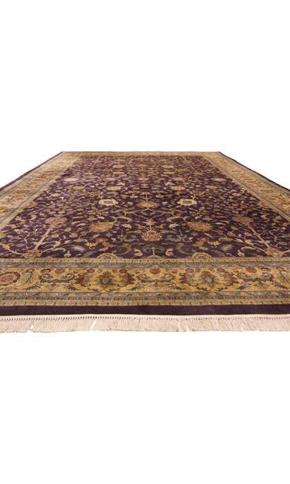 11 x 18 Large Vintage Aubergine Indian Rug 77316