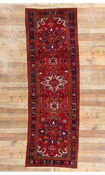 4 x 12 Vintage Persian Heriz Rug Runner 60247