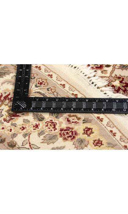 8 x 8 Vintage Chinese Tabriz Wool and Silk Round Area Rug 74981