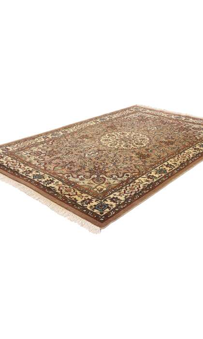 4 x 6 Earth-Tone Vintage Indian Isfahan Rug 78783
