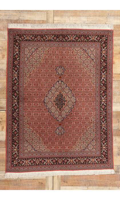 5 x 7 Vintage Persian Mahi Tabriz Rug Wool and Silk 77000