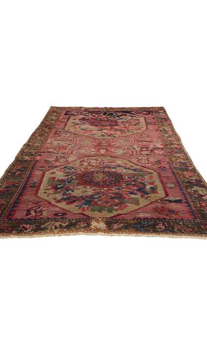 4 x 8 Antique Pink Caucasian Karabagh Rose Rug 61160