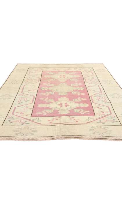 5 x 7 Vintage Pink Turkish Oushak Rug 53934