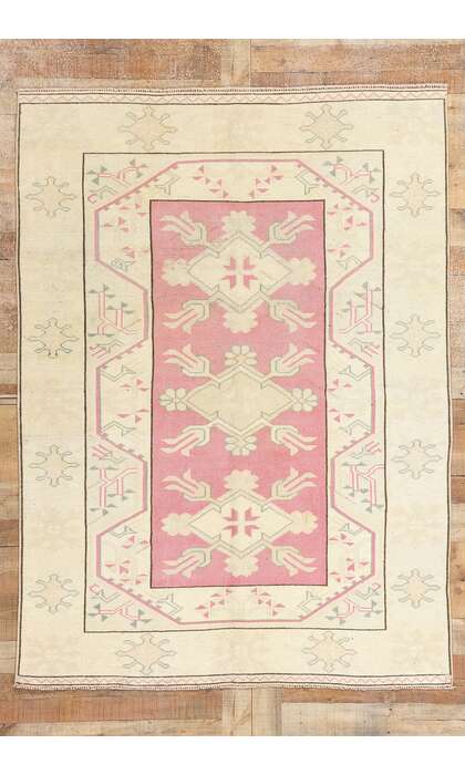 5 x 7 Vintage Pink Turkish Oushak Rug 53934