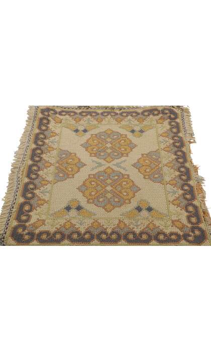 2 x 2 Antique Portuguese Needlepoint Arraiolos Rug 73318