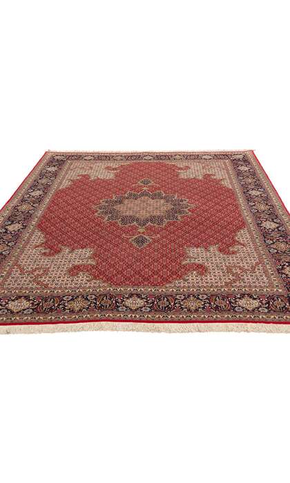 5 x 7 Vintage Red Persian Mahi Tabriz Rug Wool and Silk 77001