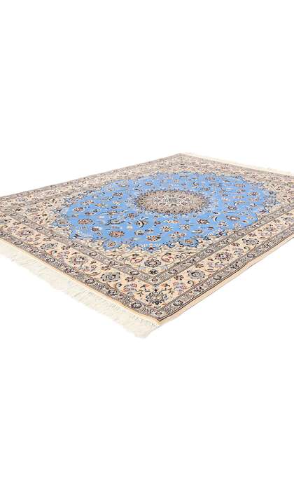 5 x 7 Signed Habibian Blue Persian Nain Rug 78774