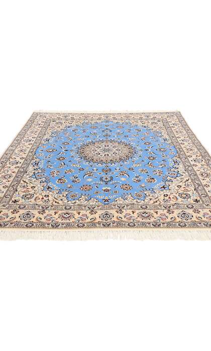5 x 7 Signed Habibian Blue Persian Nain Rug 78774