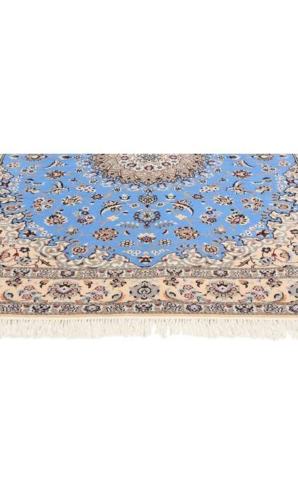5 x 7 Signed Habibian Blue Persian Nain Rug 78774