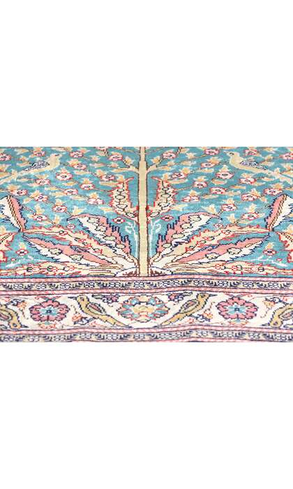 3 x 4 Vintage Turkish Silk Kayseri Tree of Life Prayer Rug 78777