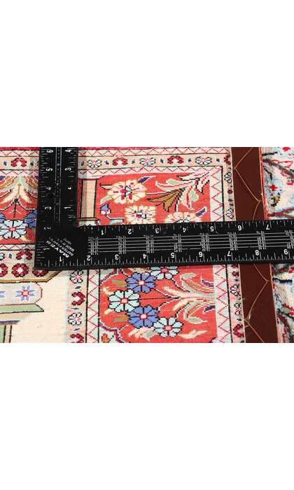 3 x 5 Vintage Persian Silk Qum Prayer Rug Qom Tableau 78782