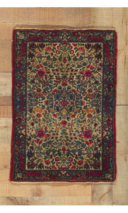 2 x 3 Antique Persian Kerman Rug 73227