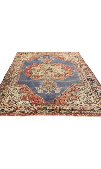 5 x 8 Vintage Blue Turkish Oushak Rug 52256
