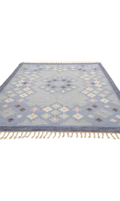 6 x 8 Asa Akerlund Vintage Blue Swedish Rollakan Rug 77036