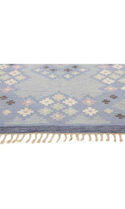 6 x 8 Asa Akerlund Vintage Blue Swedish Rollakan Rug 77036