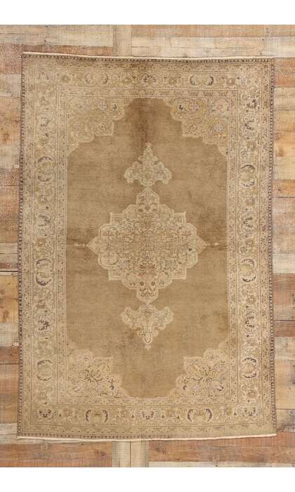 5 x 7 Vintage Brown Turkish Oushak Rug 52071