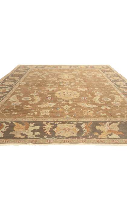9 x 12 Vintage Brown Turkish Oushak Rug 74372