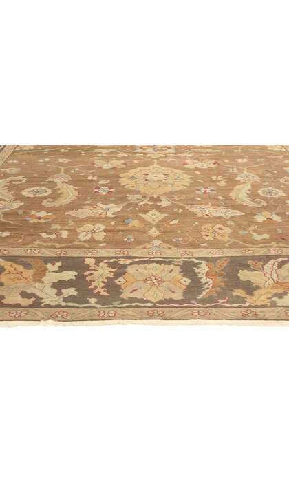 9 x 12 Vintage Brown Turkish Oushak Rug 74372