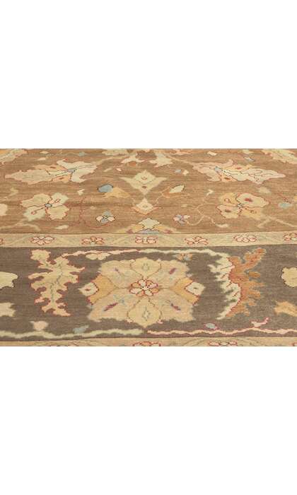 9 x 12 Vintage Brown Turkish Oushak Rug 74372