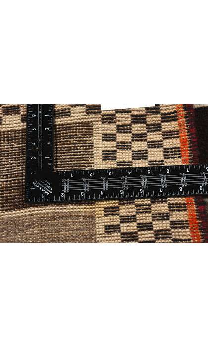 4 x 7 Vintage Checkerboard Persian Gabbeh Rug Midcentury Modern Cubism 61071