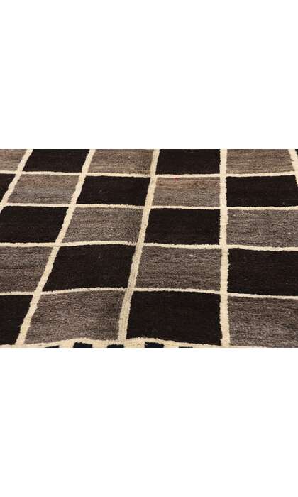 4 x 7 Vintage Checkerboard Persian Gabbeh Rug Midcentury Modern Cubism 61071