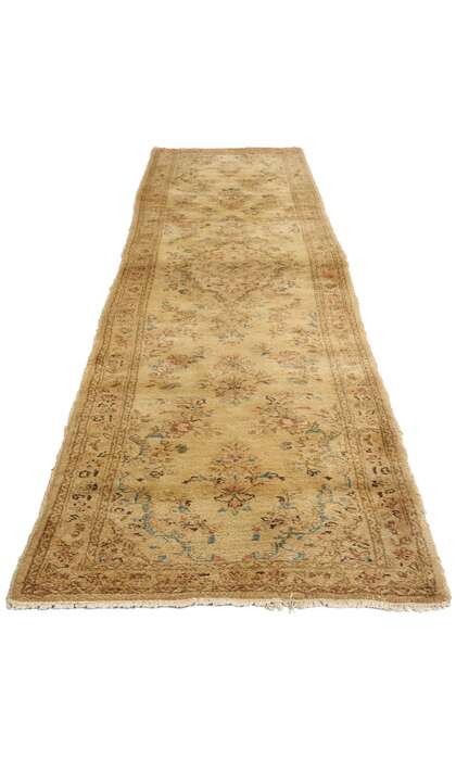 2 x 12 Vintage Neutral Persian Kerman Rug Runner 71661