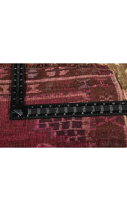 4 x 10 Pink and Brown Vintage Turkish Kars Rug 77696