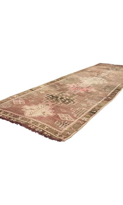 4 x 10 Pink and Brown Vintage Turkish Kars Rug 77696