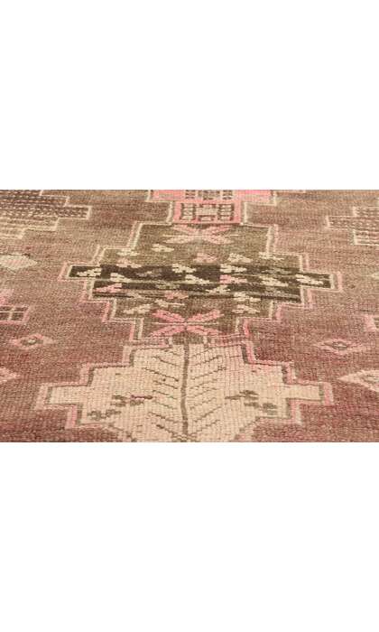 4 x 10 Pink and Brown Vintage Turkish Kars Rug 77696
