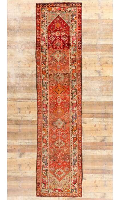 3 x 14 Vintage Kurdish Tribal Rug Herki Boho Carpet Runner 78771