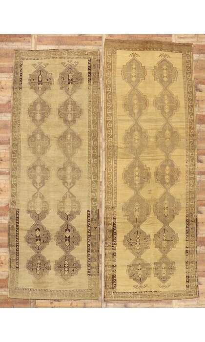 5 x 14 Vintage Turkish Oushak Rug 50743 Matching Pair