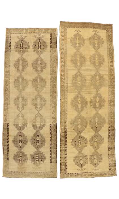 5 x 14 Vintage Turkish Oushak Rug 50743 Matching Pair