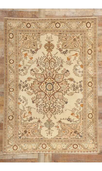 5 x 7 Vintage Neutral Earth-Tone Turkish Sivas Rug 52133