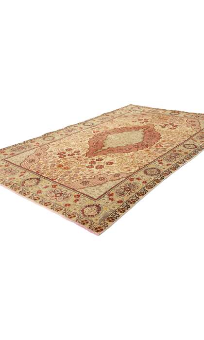4 x 7 Distressed Vintage Turkish Oushak Rug 52072